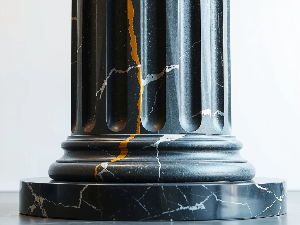 Fundament kamienny z żyłą złota